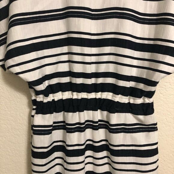 ASOS DESIGN Curve Black and White Striped Midi Dress With Pockets size 6 - Picture 10 of 15